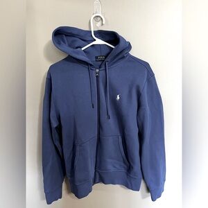 Mens Ralph Lauren Polo Full Zip Hoodie, Blue, Size Medium